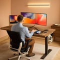 47.2 Inch Electric Standing Desk Wood Desktop Brown