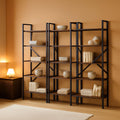 Rustic Brown Four Tier Bookshelf For Home Office Storage