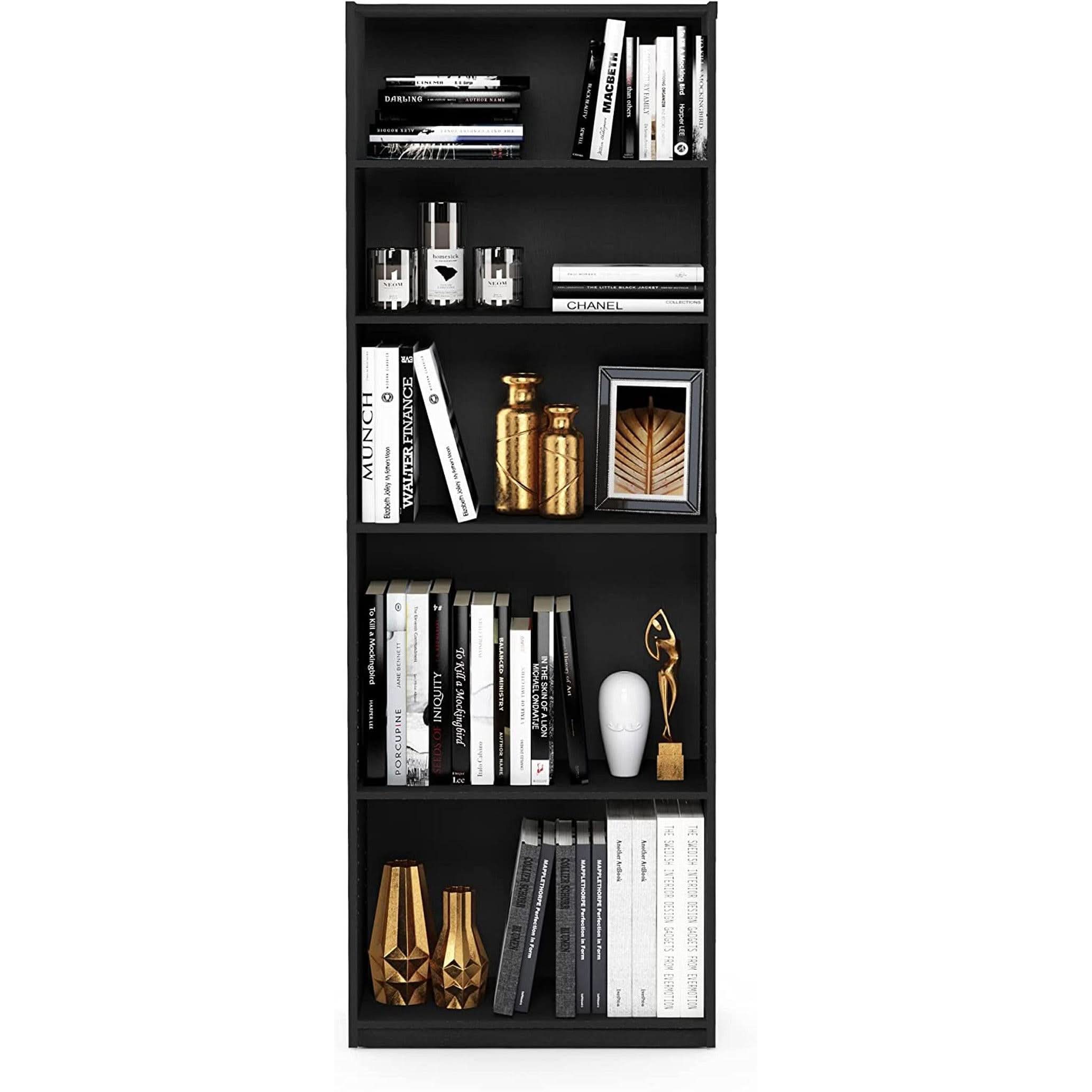 Jaya Black 5 Tier Bookcase For Home Office Storage