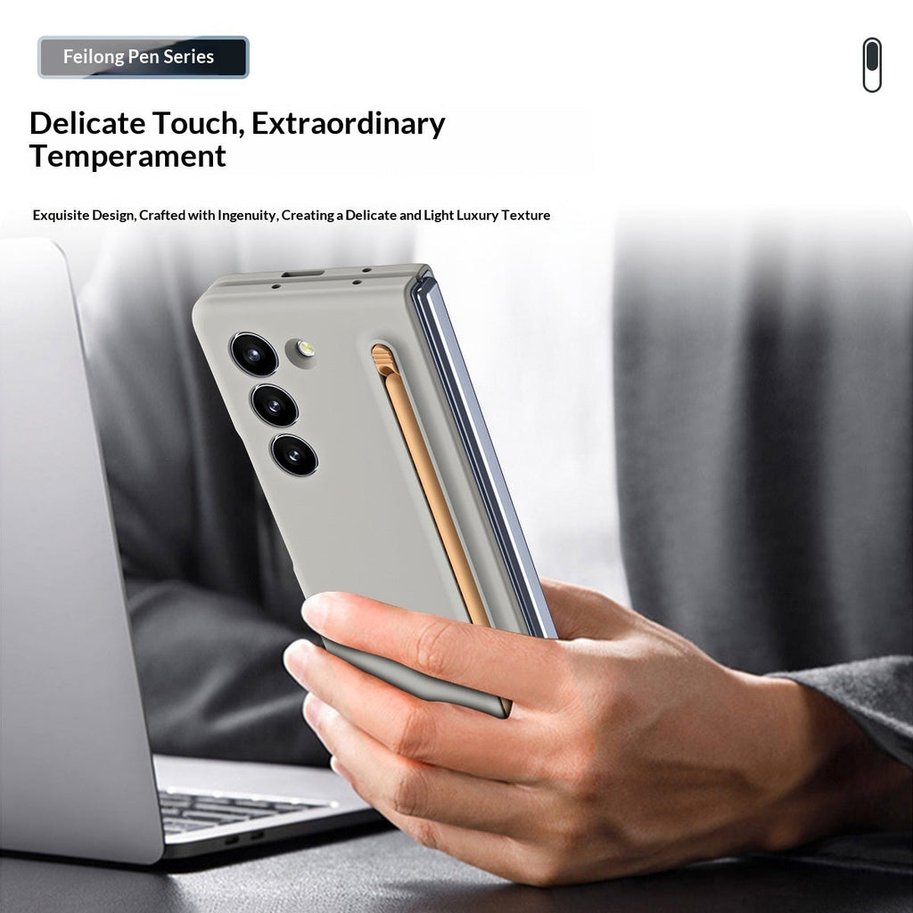 Phone Case With A Skin-feel Hard Shell Pen Slot Storage Strap And Stylus Protection