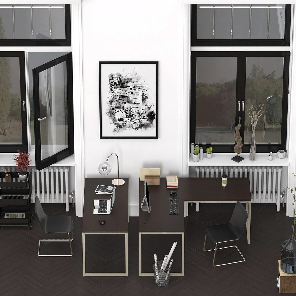 55-Inch Espresso Computer Desk For Office 24-Inch Depth
