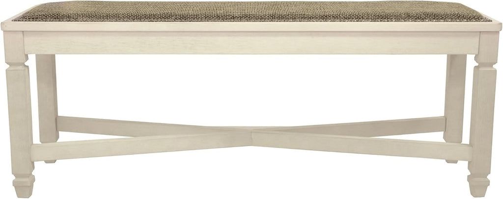 Bolanburg Upholstered Dining Bench Antique White Finish