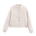 European And American Style French Embroidered Cotton-Padded Coat For Women