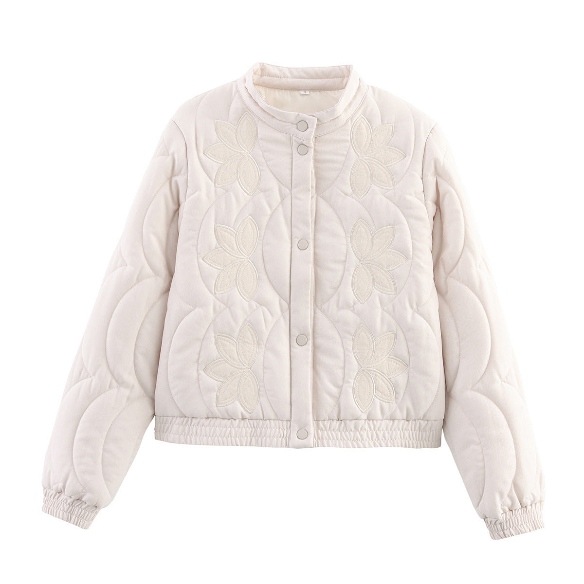 European And American Style French Embroidered Cotton-Padded Coat For Women