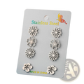 6-piece Floral Stainless Steel Stud Earring Set