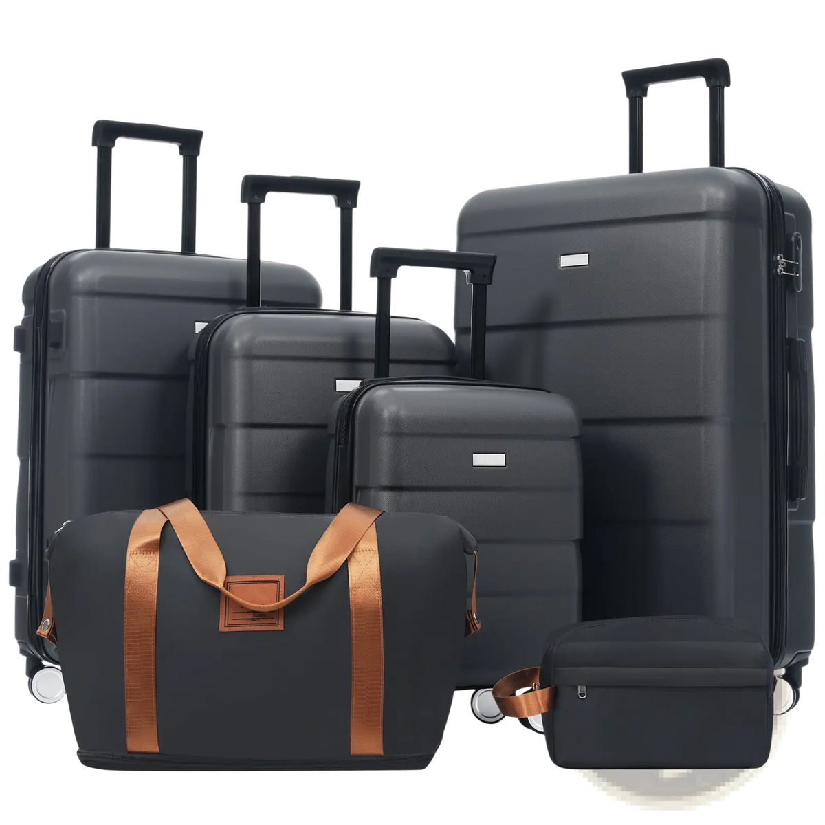 Hardshell Luggage Sets 6 Piece With 2 Bags,Carry On Suitcase With Handle Password Lock Double Spinner Wheels, Lightweight 16-20-24-28 Luggages
