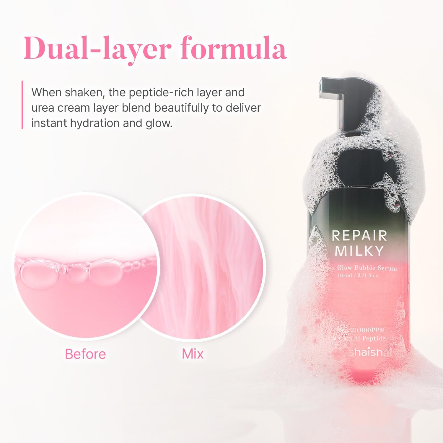 Shaishaishai Repair Milky Urea Glow Bubble Serum