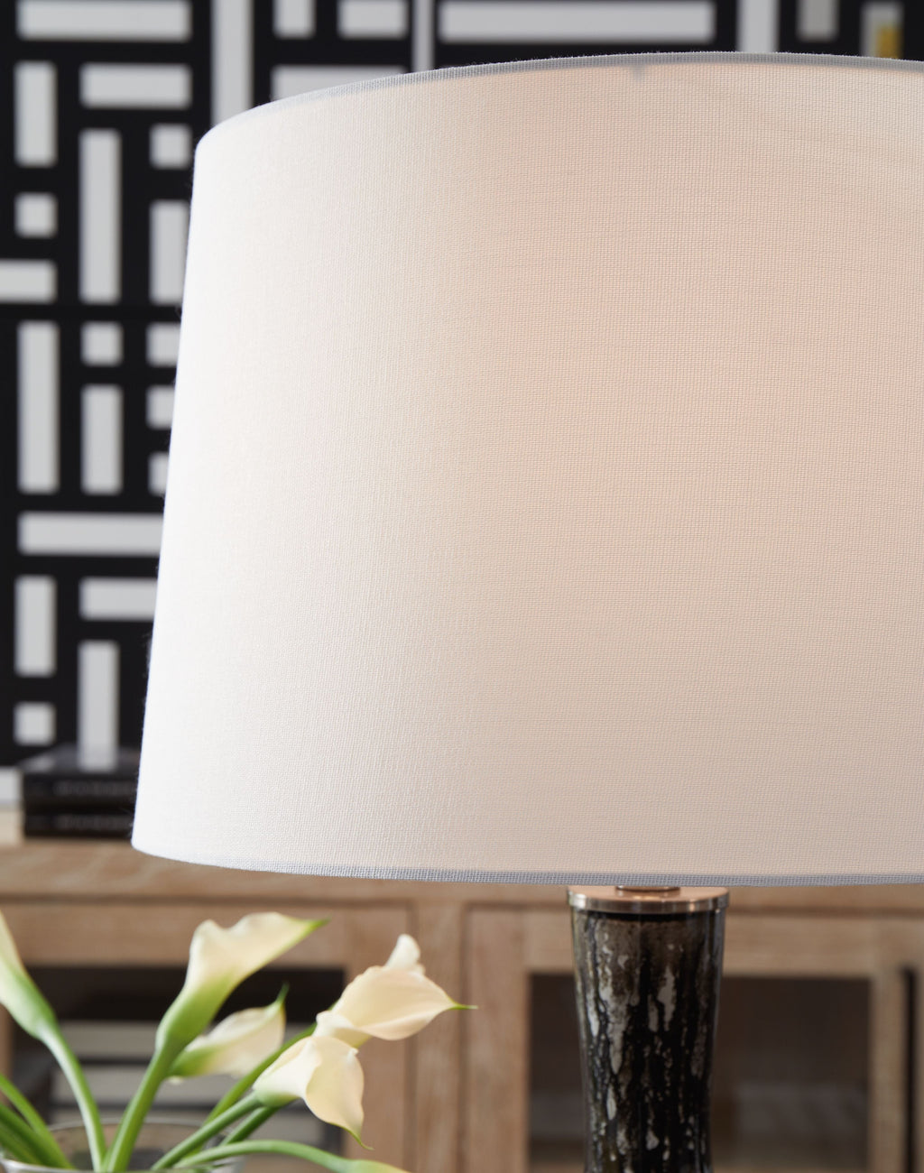 Tenslow - Glass Table Lamp - Antique Black