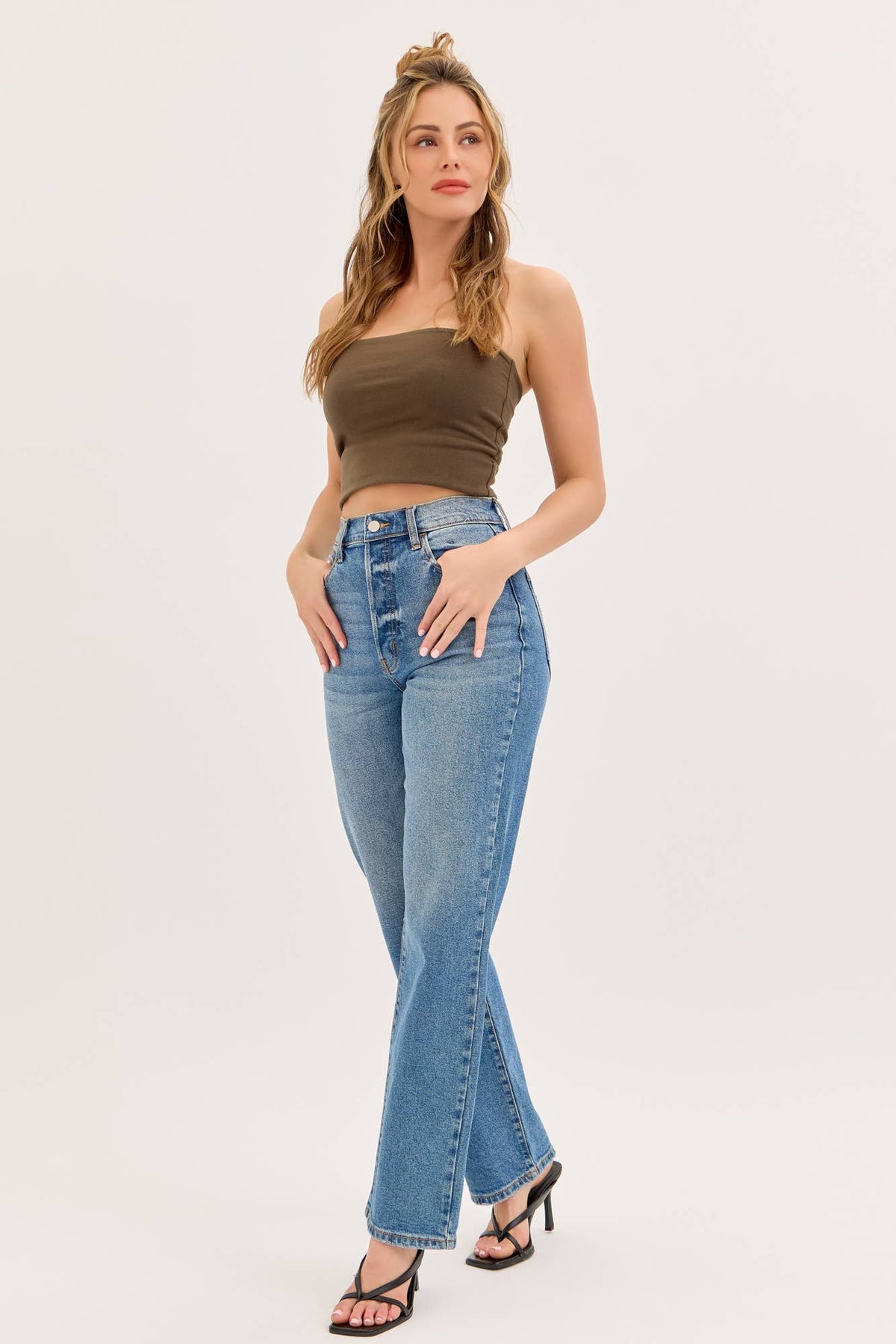 Paisley High Rise Dad Jean Medium wash