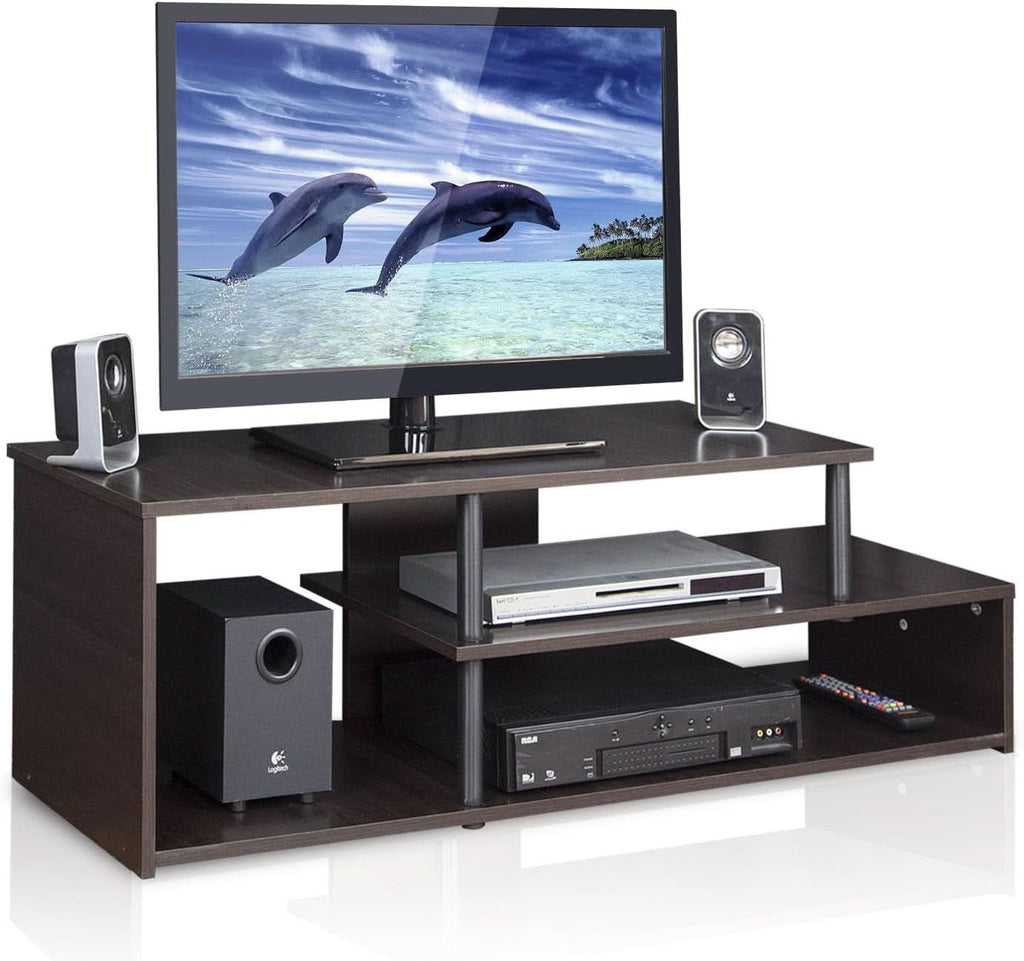 Econ Low Rise TV Stand Espresso Black With Shelves