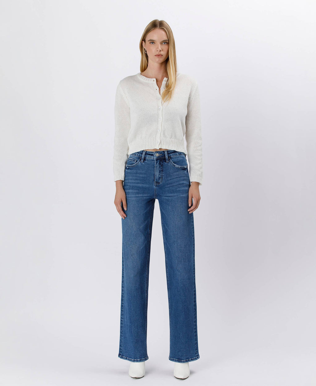 Elle Tummy Control 90's High Rise Wide Leg Jean