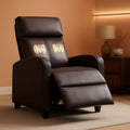 Massage Recliner Chair With Footrest And Brown PU Leather