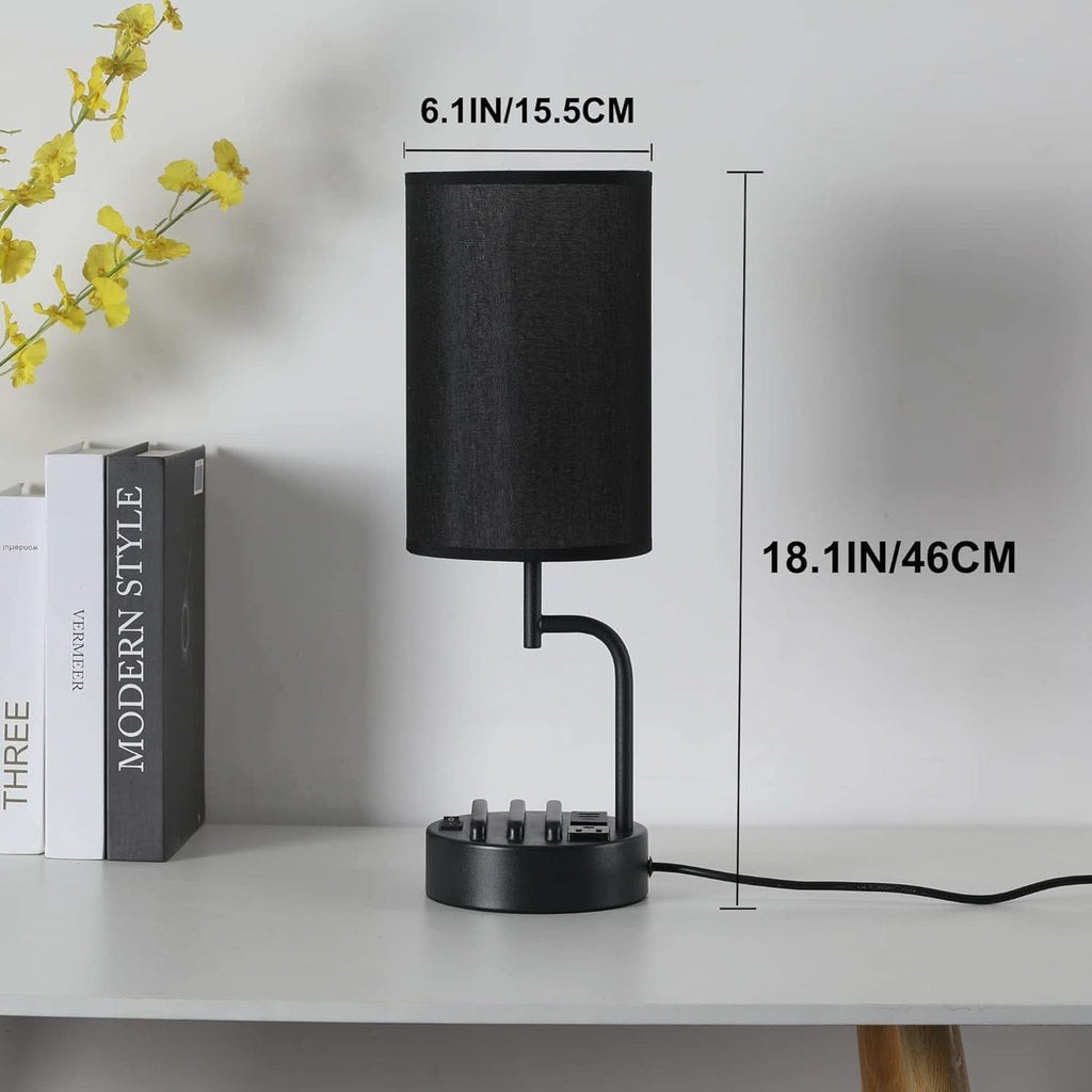 Table Lamp With 3 USB Ports And AC Outlet For Office