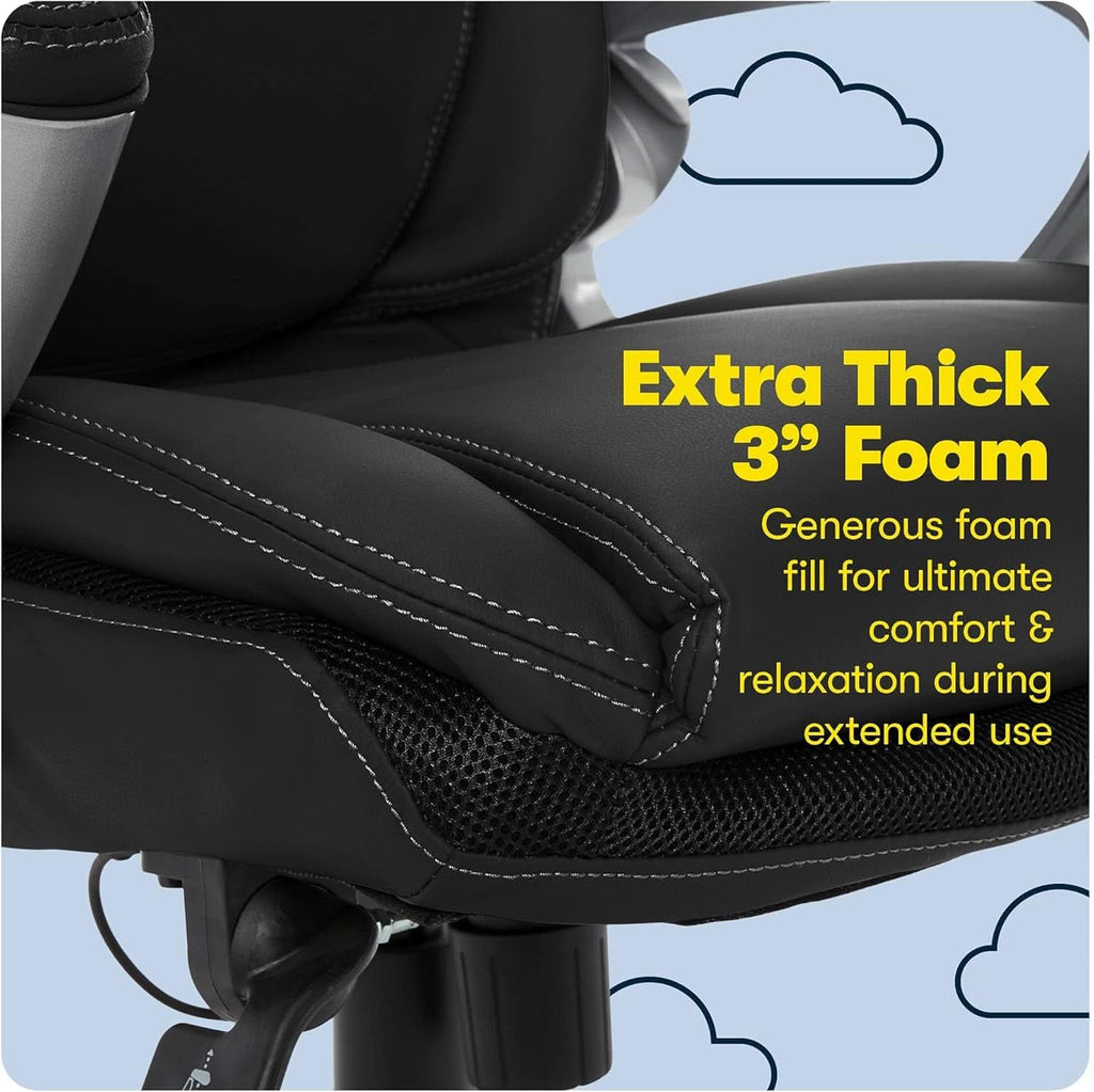 Black Executive Office Chair With Air Lumbar Technology