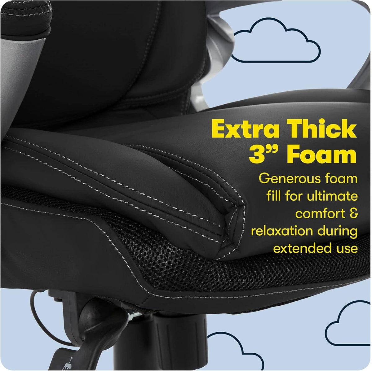 Black Executive Office Chair With Air Lumbar Technology