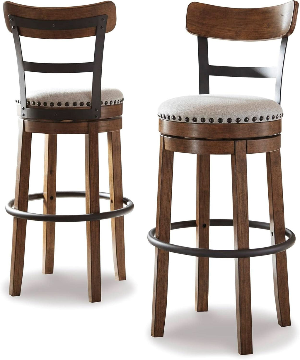 Valebeck 30 Inch Farmhouse Pub Height Bar Stool Brown