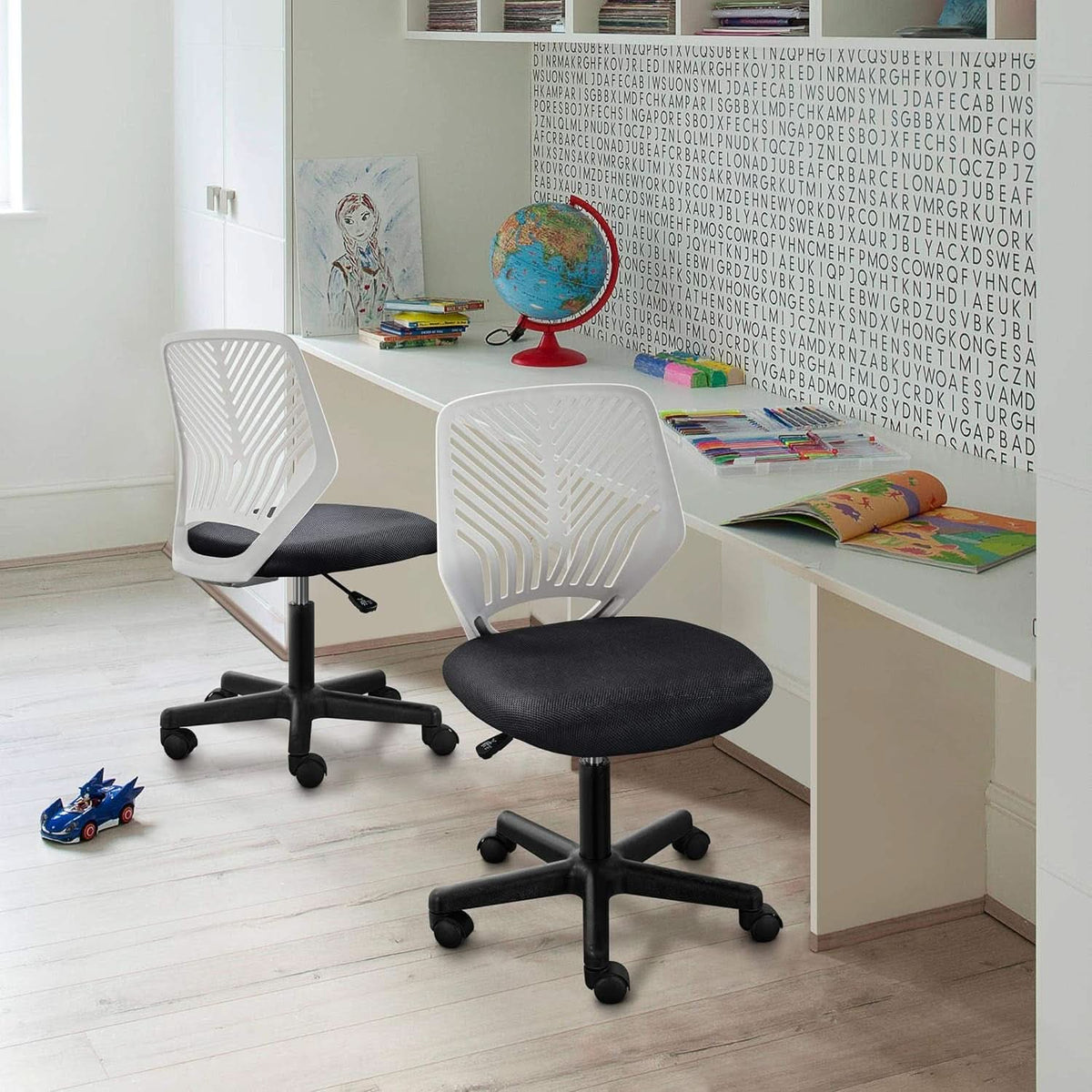 Dark Gray Ergonomic Adjustable Desk Chair Lumbar Support