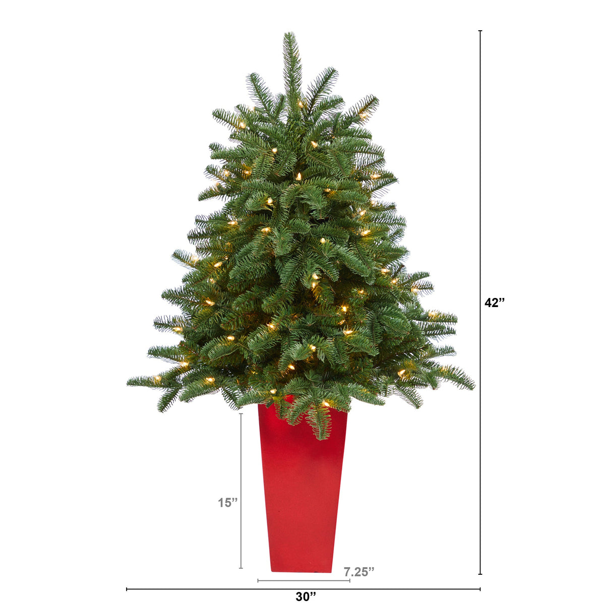 3.5' South Carolina Spruce Artificial Christmas Tree w/ 100 White Warm Light