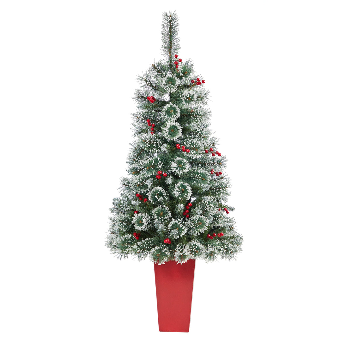 52' Frosted Swiss Pine Artificial Christmas Tree w/ 100 Clear LED Lights