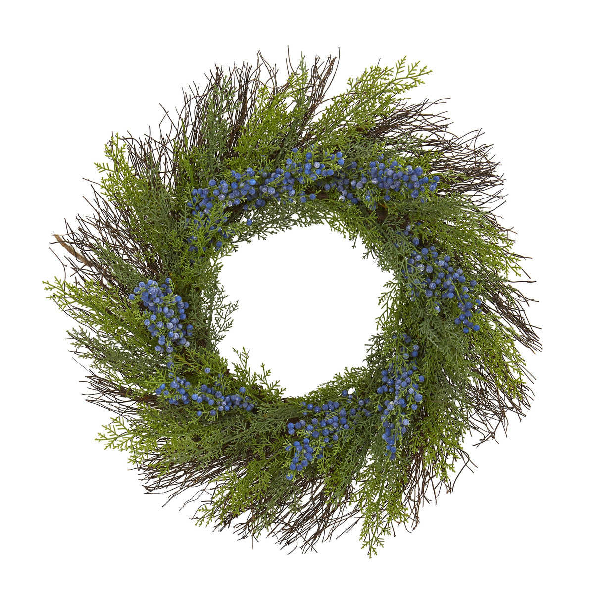 21"  Cedar with Blue Berries Artificial Wreath