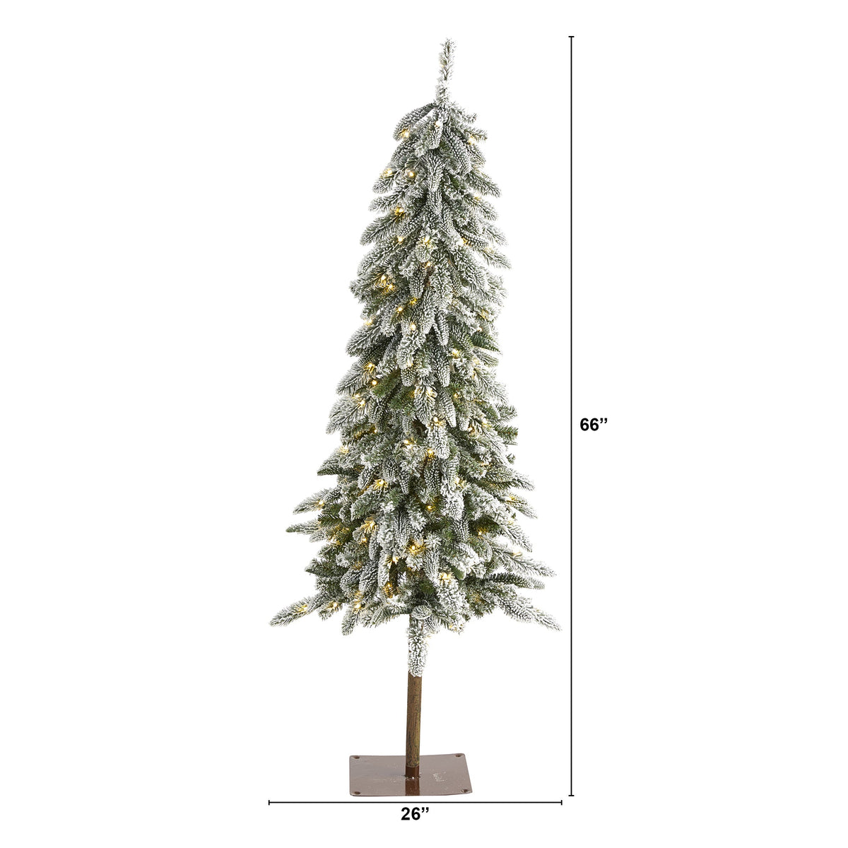 5.5' Flocked Washington Alpine Christmas Artificial Tree w 150 White Warm LED