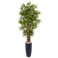 5' Bamboo Tree in Gray Cylinder Planter
