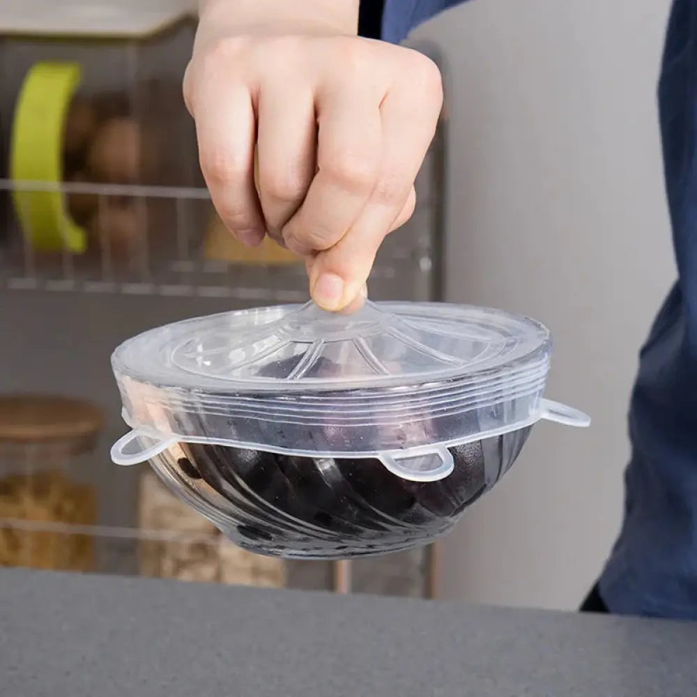 6-pack Reusable Silicone Stretch Lids for Food Storage