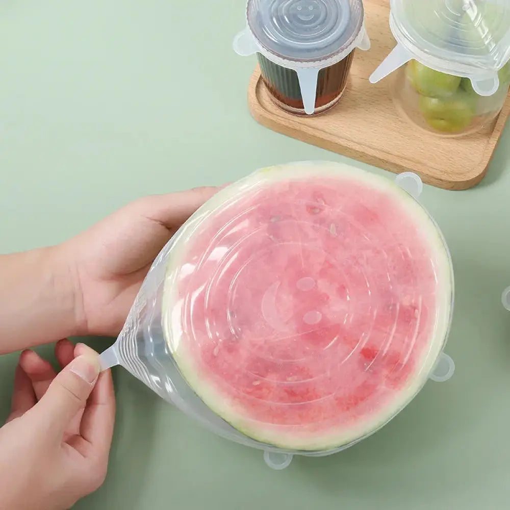 6-pack Reusable Silicone Stretch Lids for Food Storage