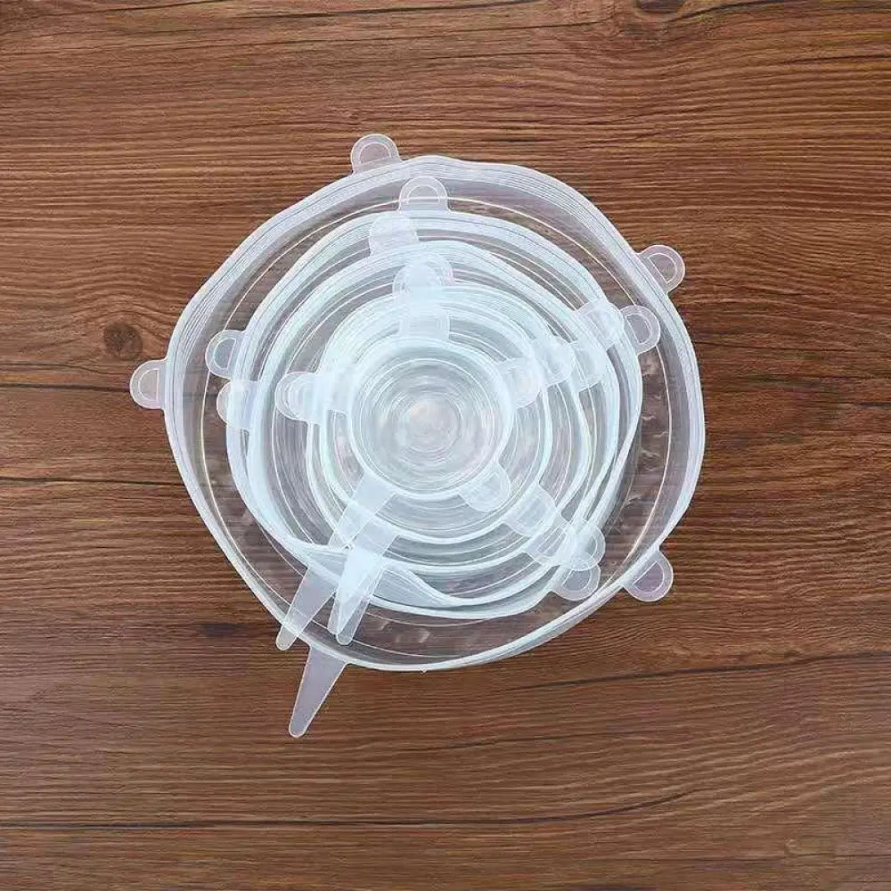 6-pack Reusable Silicone Stretch Lids for Food Storage