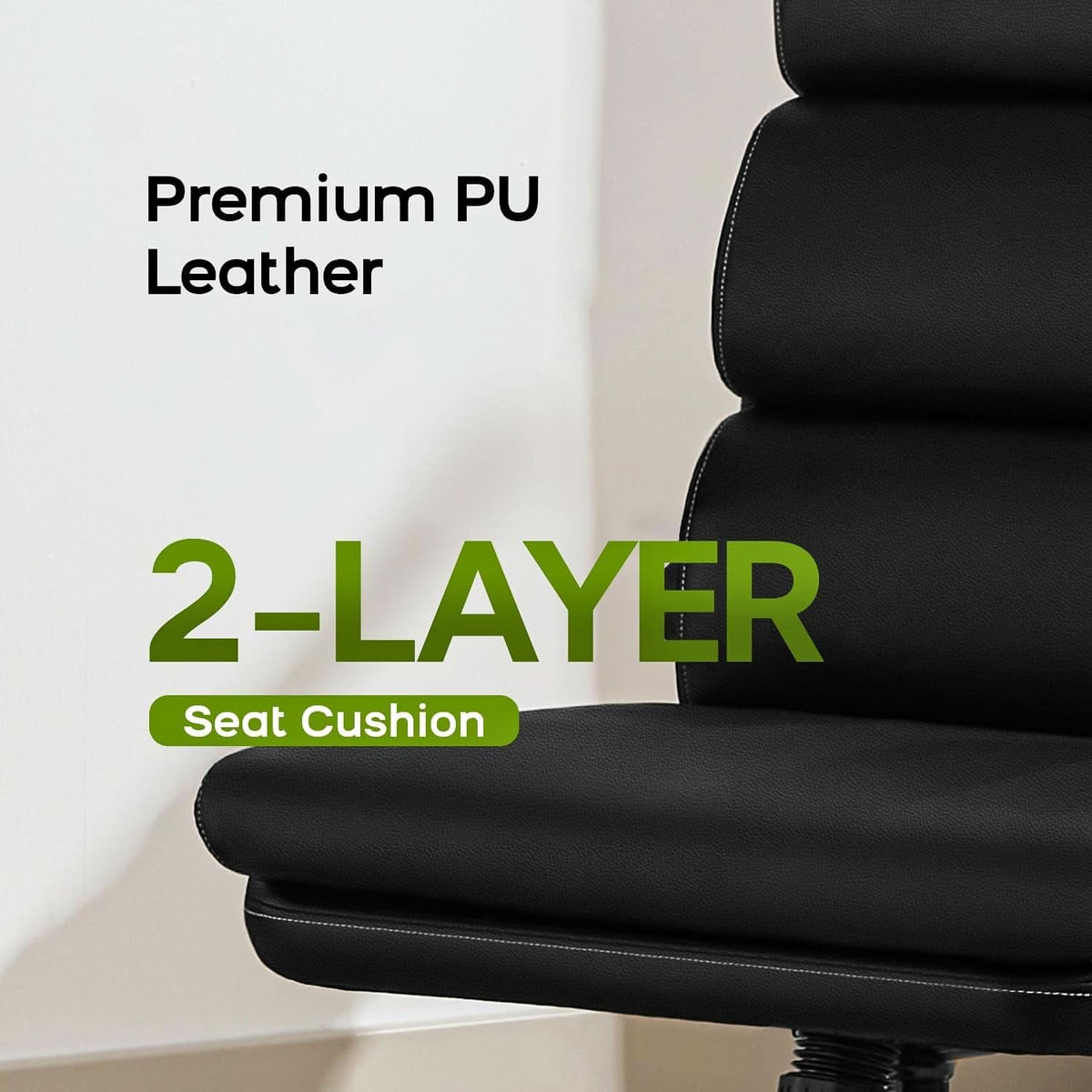 Bonded Leather Office Chair With Flip Up Arms Black