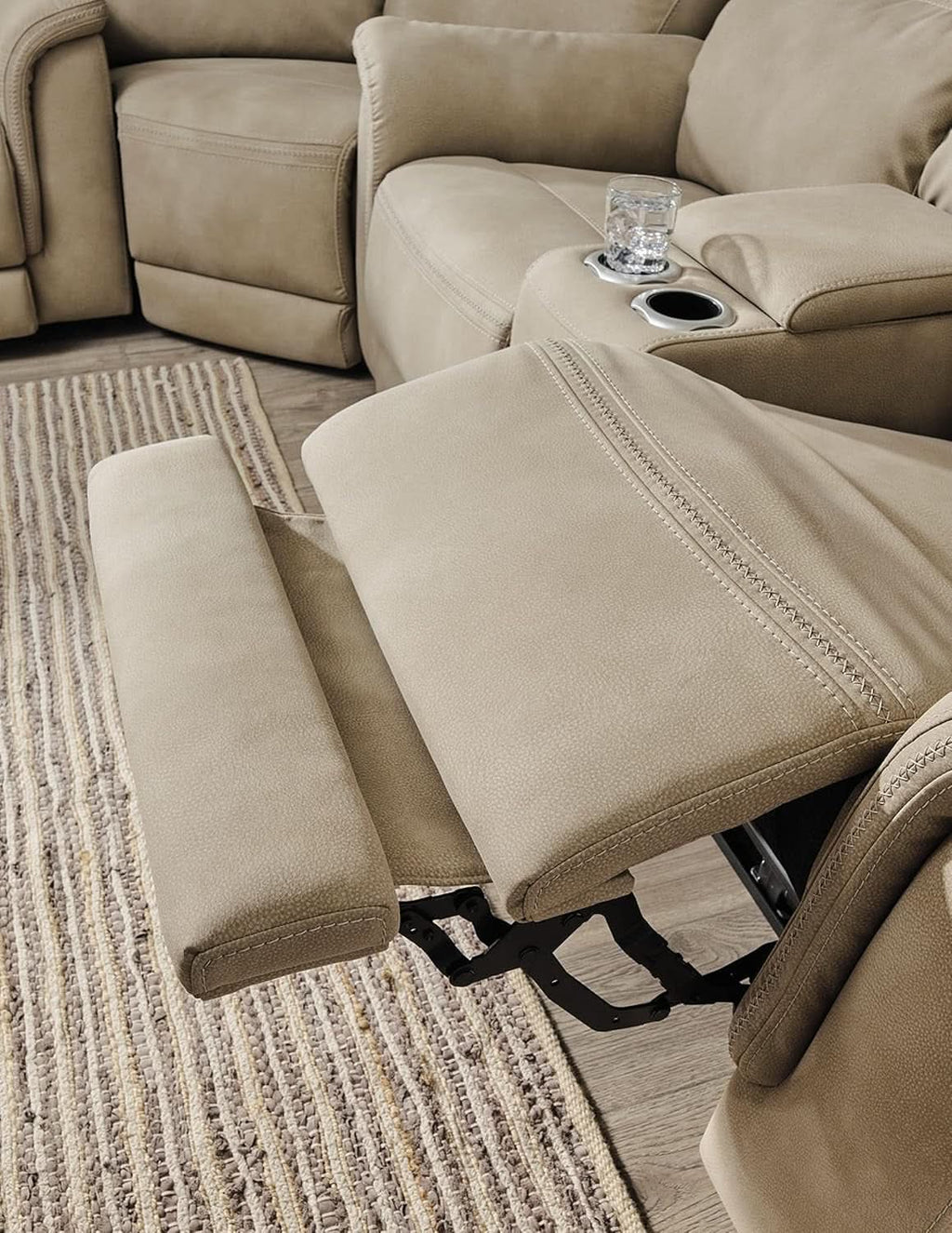 Durapella Power Recliner With Adjustable Headrest Beige