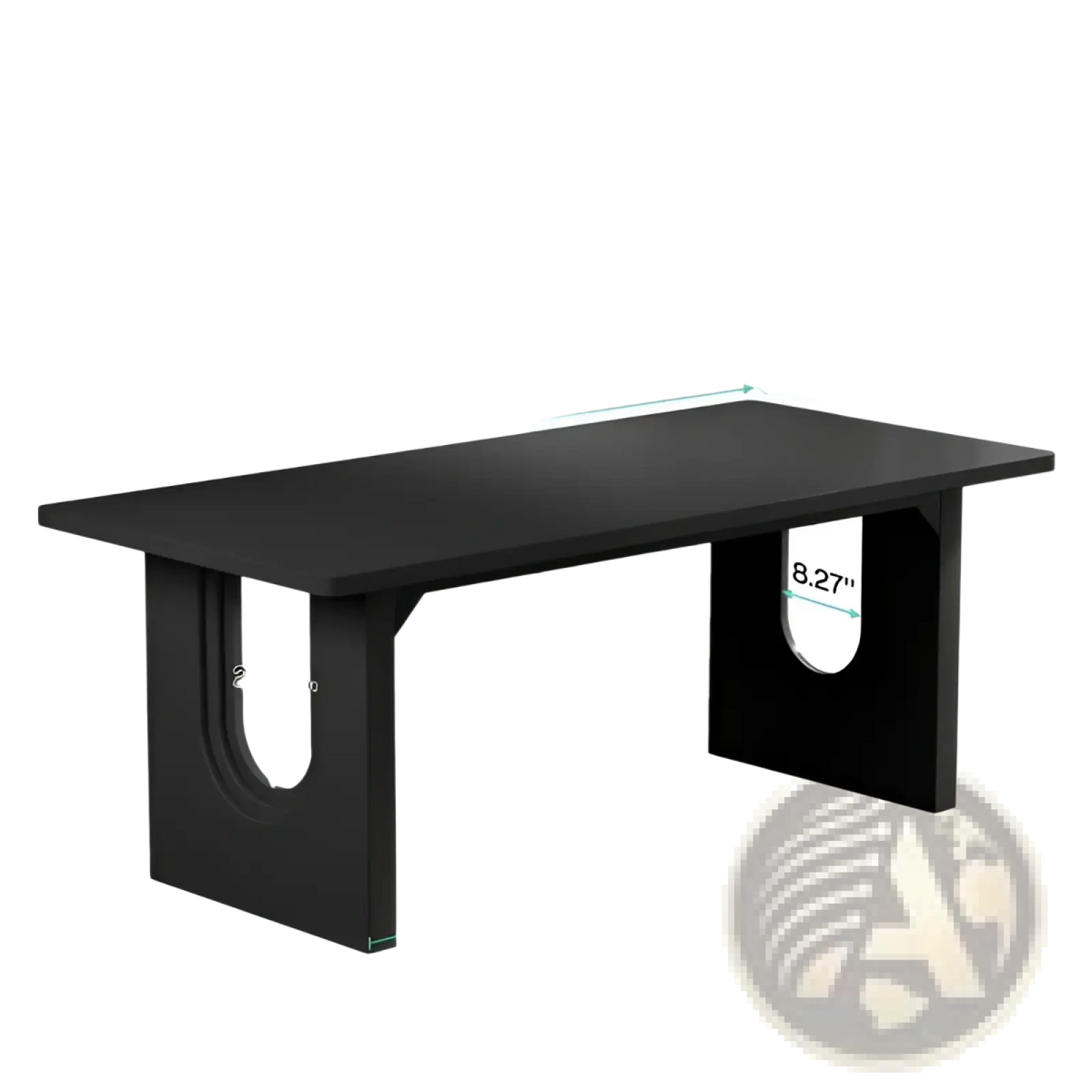 71 Inch Black Executive Office Desk with Curved Legs