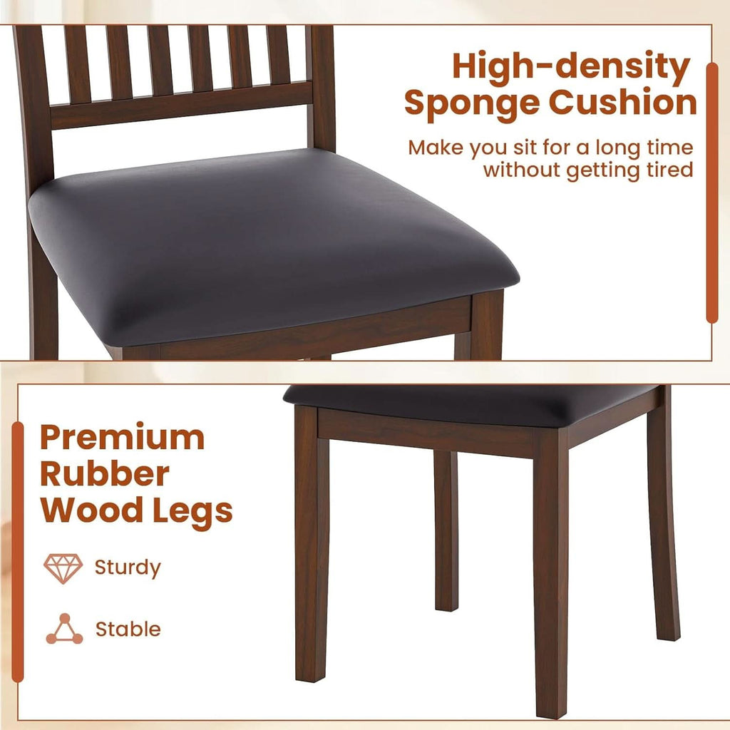 Espresso Slat Back Dining Chairs Set Of 2 For Dining Room