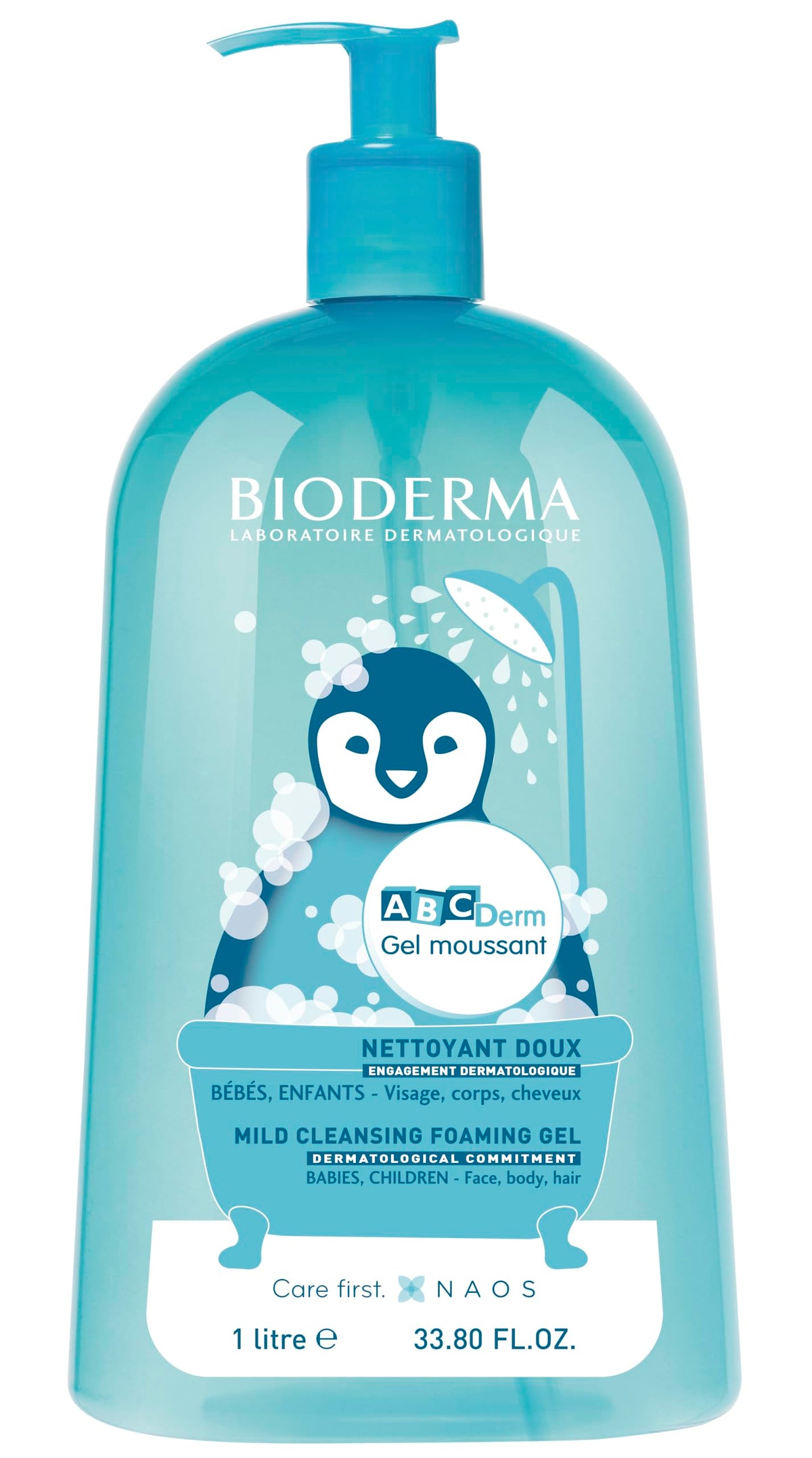 Bioderma Abcderm Foaming Gel for Babies and Children - Gentle, Non-Irritating Cleanser for Sensitive Skin from Birth