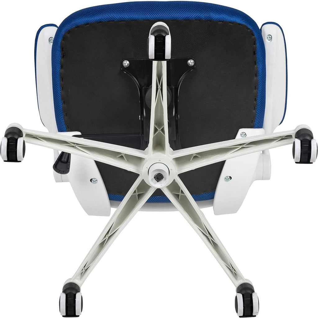 Ergonomic Office Chair Blue Mesh With White Frame Mid Back