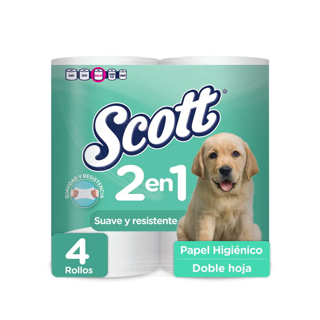 Scott 2 in 1 Toilet Paper 4 Rolls