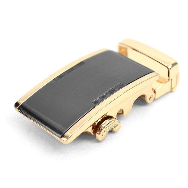Mens Genuine Leather Sliding Buckle Belt