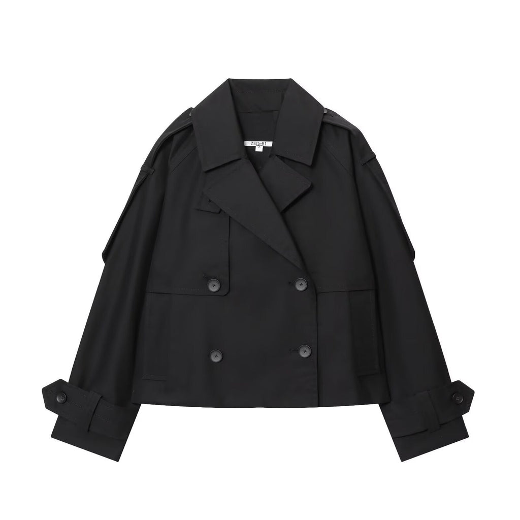 Instagram-style Chic Water-repellent Short Trench Coat