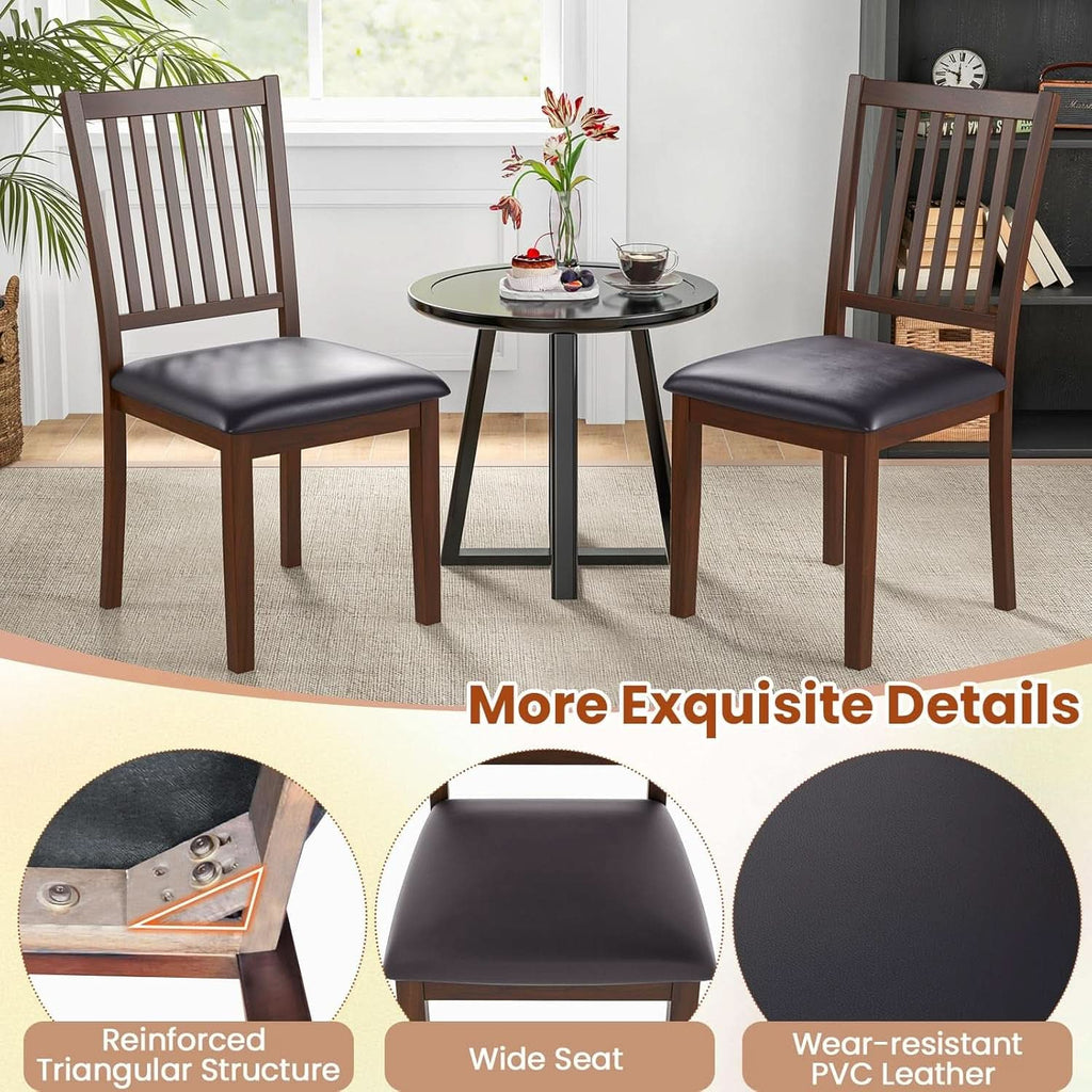 Espresso Slat Back Dining Chairs Set Of 2 For Dining Room