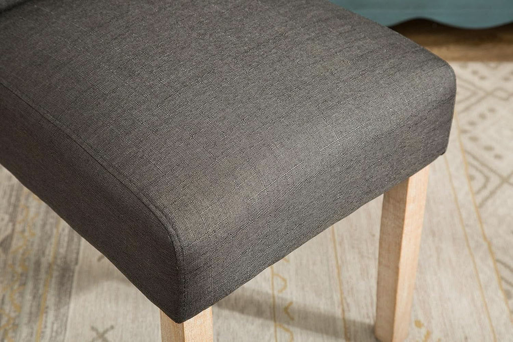 Habit Solid Wood Tufted Parsons Charcoal Dining Chairs Set Of 2