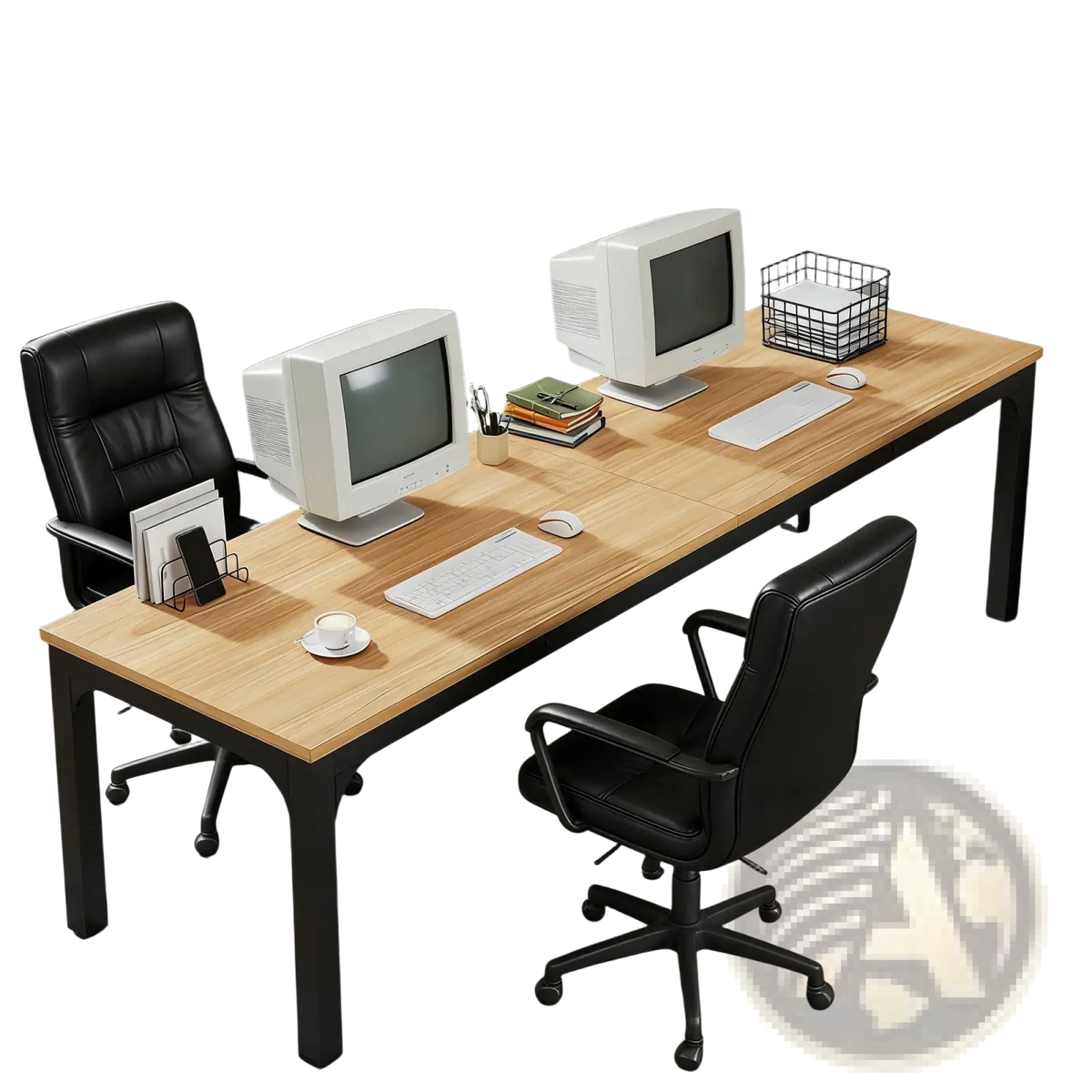 78 Inch Executive Office Desk Double Workstation Wood