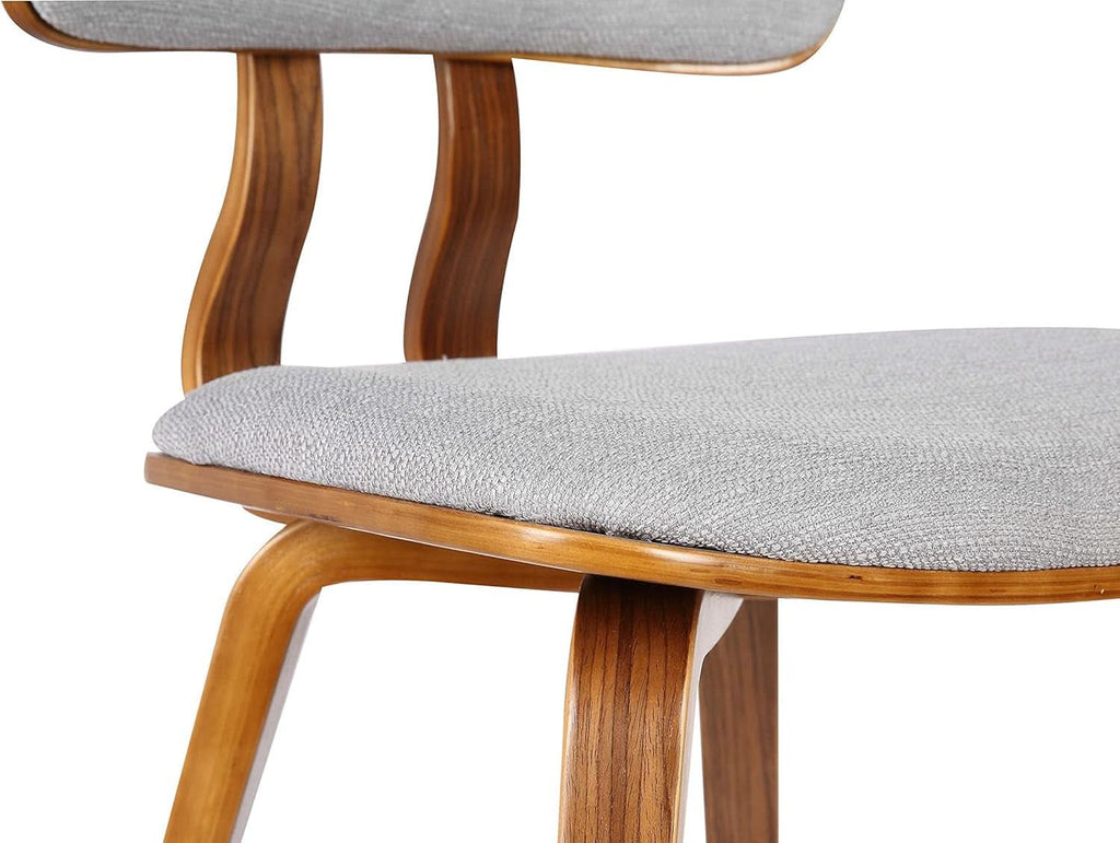 Jaguar Mid Century Modern Dining Chair Grey Fabric Walnut