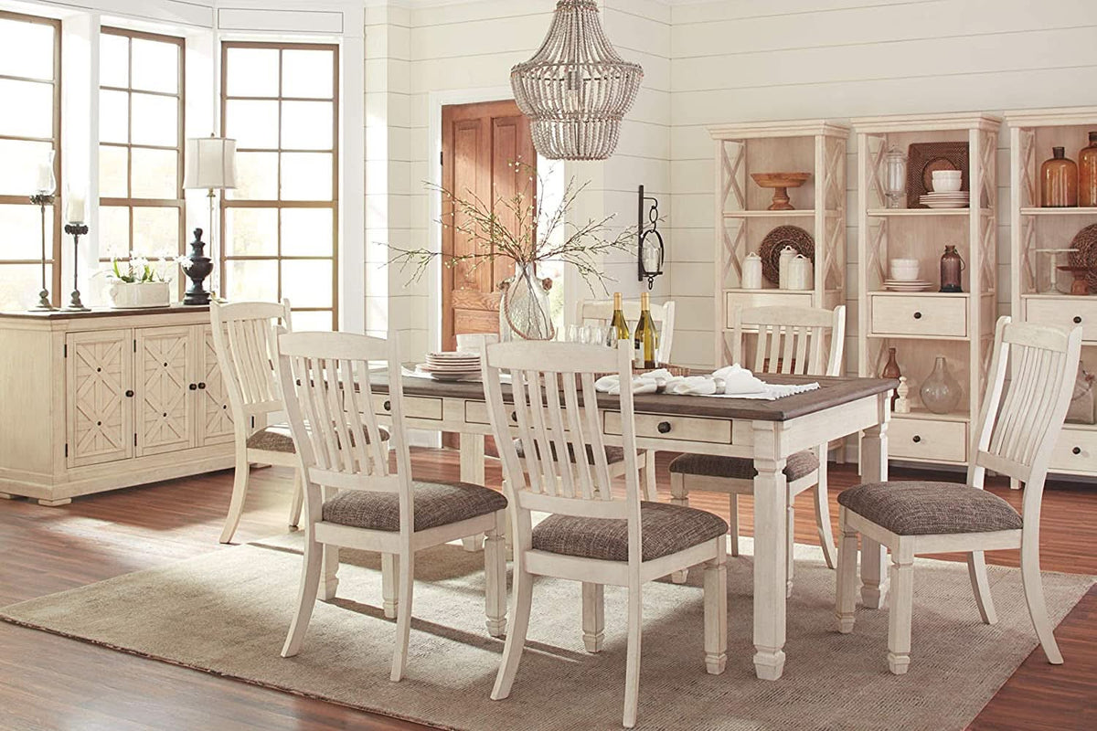 20 Inch Upholstered Dining Chair Antique White Set Of 2