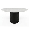 Jaramillo - Round Dining Table With Engineered Marble Top - Engineered Marble Top & Black
