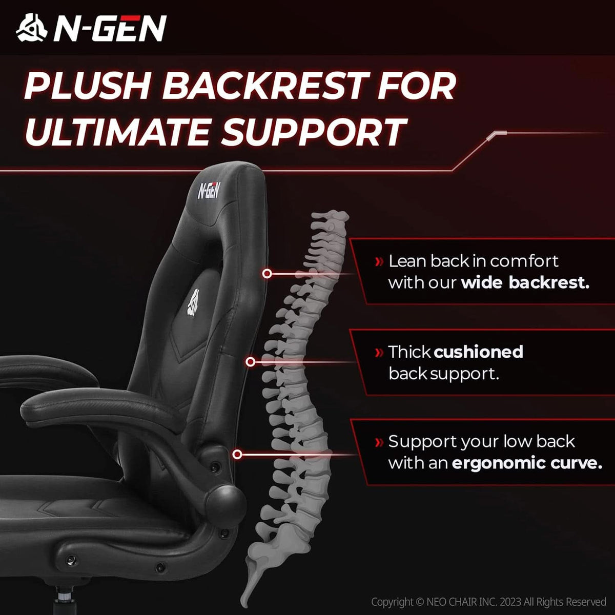 Ergonomic Gaming Chair Black With Premium Lumbar Support