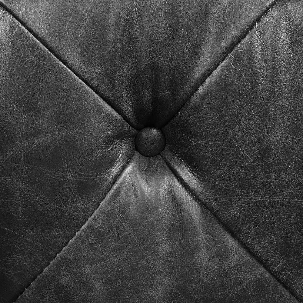 Brancaster - Sofa - Black Top Grain Leather & Aluminum