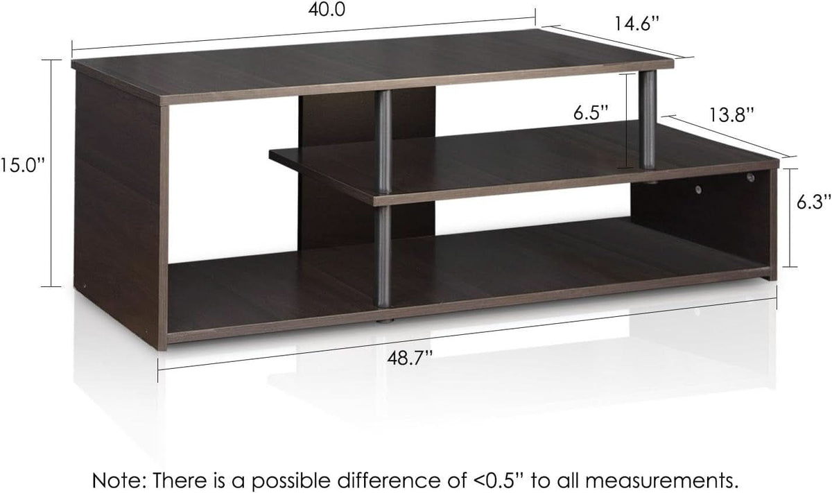 Econ Low Rise TV Stand Espresso Black With Shelves