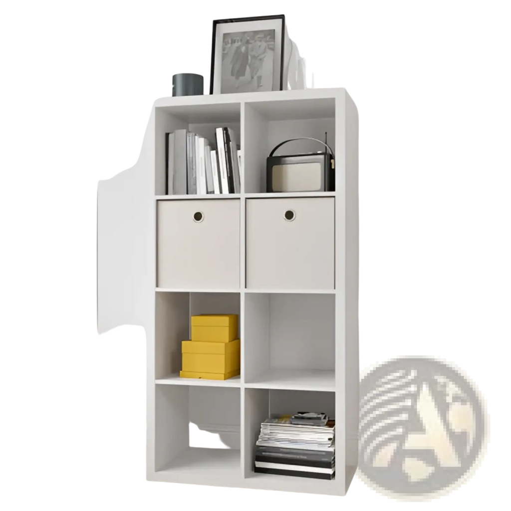 8 Cube White Bookshelf Organizer for Home and Office