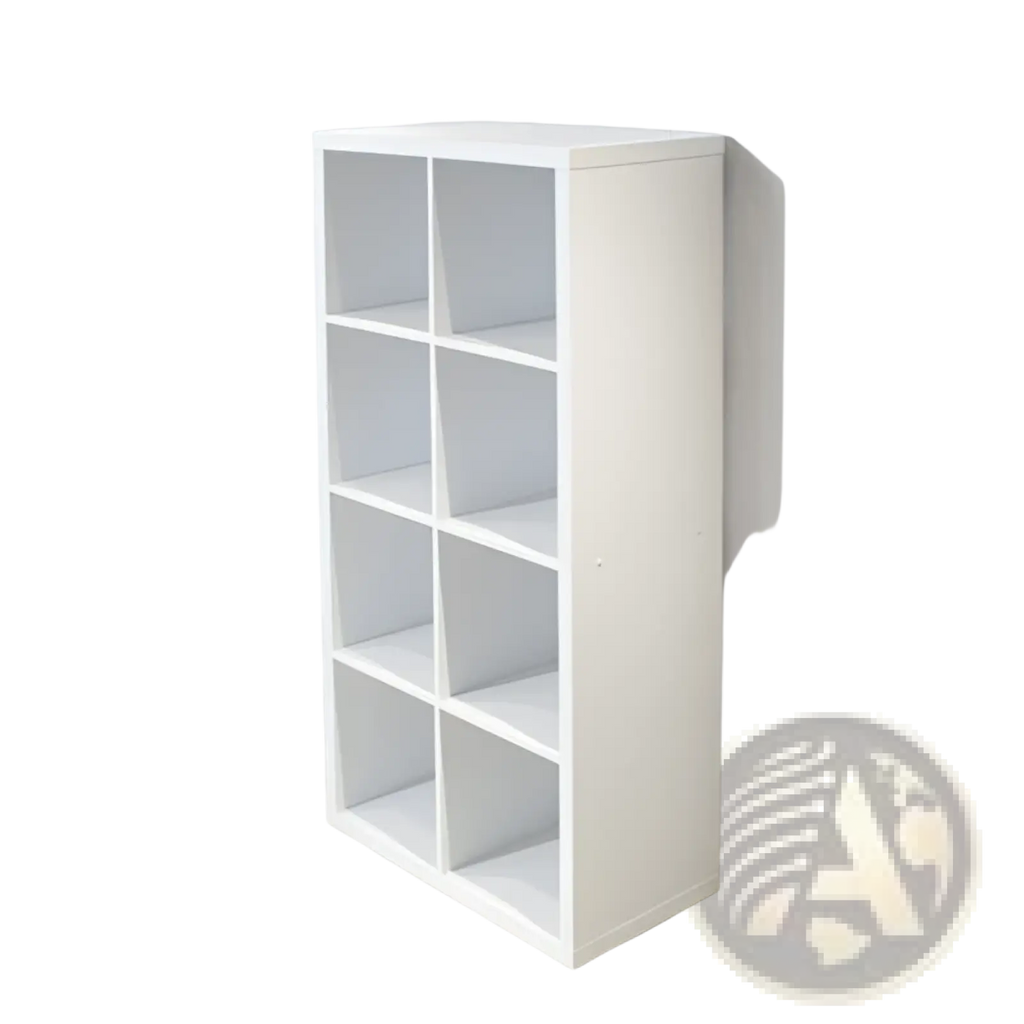 8 Cube White Bookshelf Organizer for Home and Office