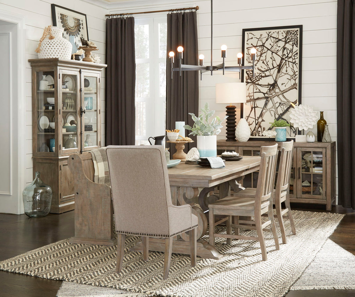 Tinley Park - Buffet Curio Cabinet - Dove Tail Gray
